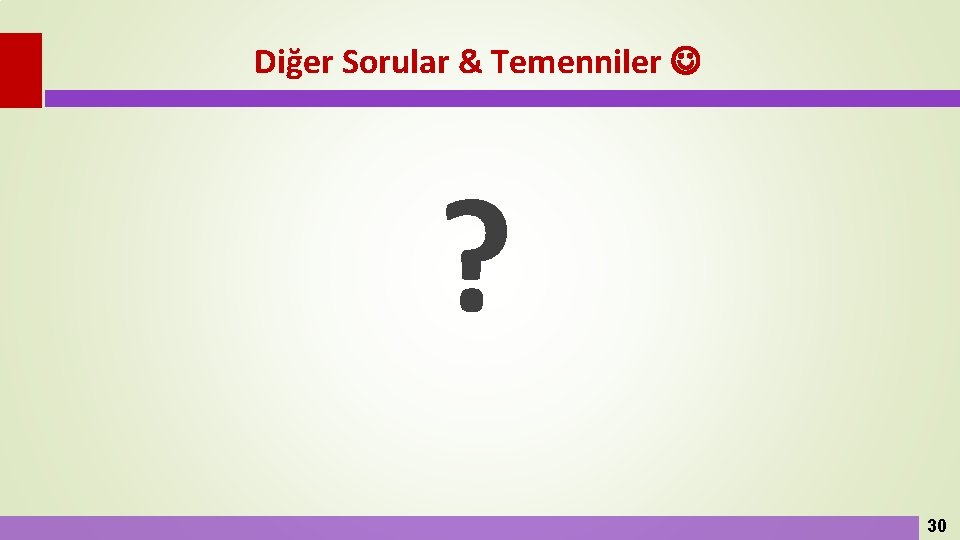 Diğer Sorular & Temenniler ? 30 