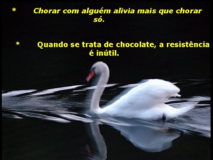 * * Chorar com alguém alivia mais que chorar só. Quando se trata de