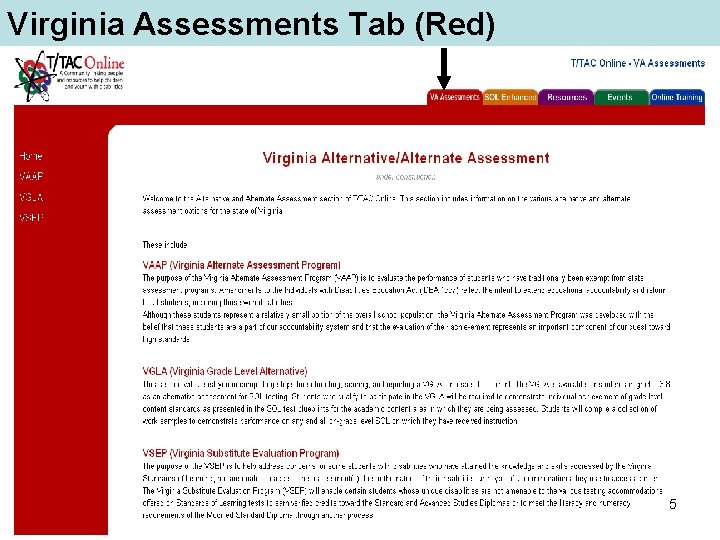 Virginia Assessments Tab (Red) 5 