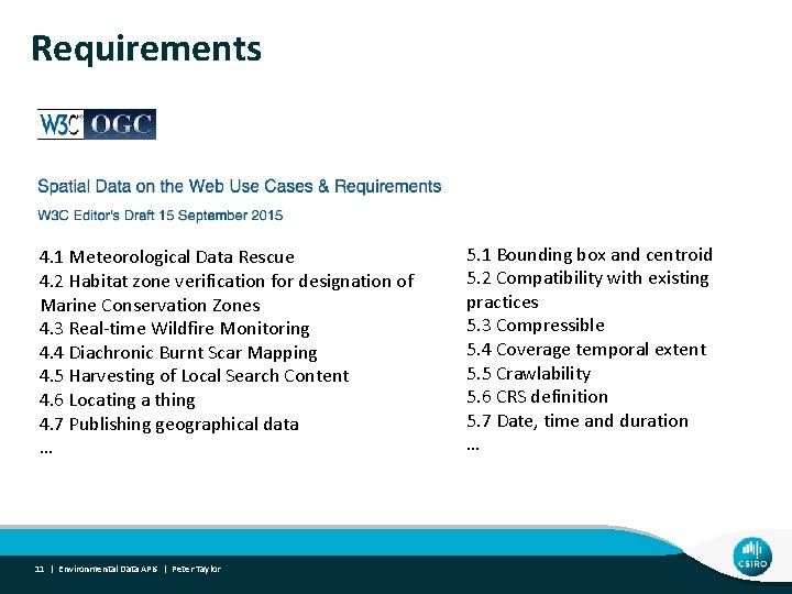 Requirements 4. 1 Meteorological Data Rescue 4. 2 Habitat zone verification for designation of