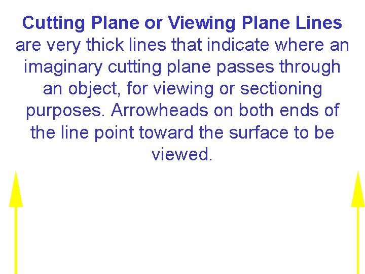 Cutting Plane or Viewing Plane Lines are very thick lines that indicate where an