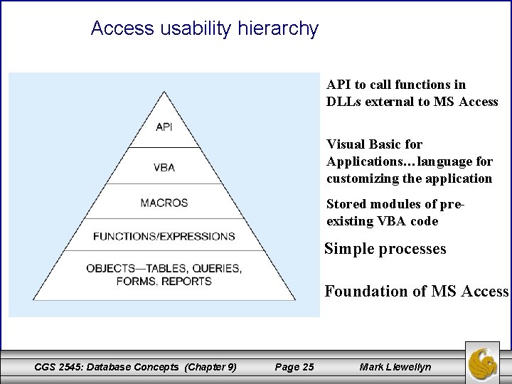 Access usability hierarchy API to call functions in DLLs external to MS Access Visual