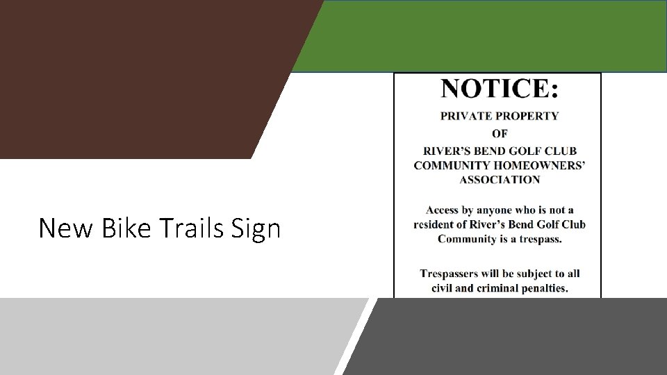 New Bike Trails Sign 