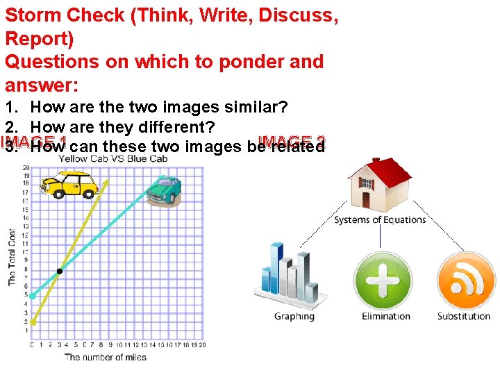 Storm Check (Think, Write, Discuss, Report) Questions on which to ponder and answer: 1.