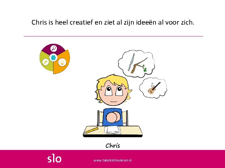 Chris is heel creatief en ziet al zijn ideeën al voor zich. www. talentstimuleren.