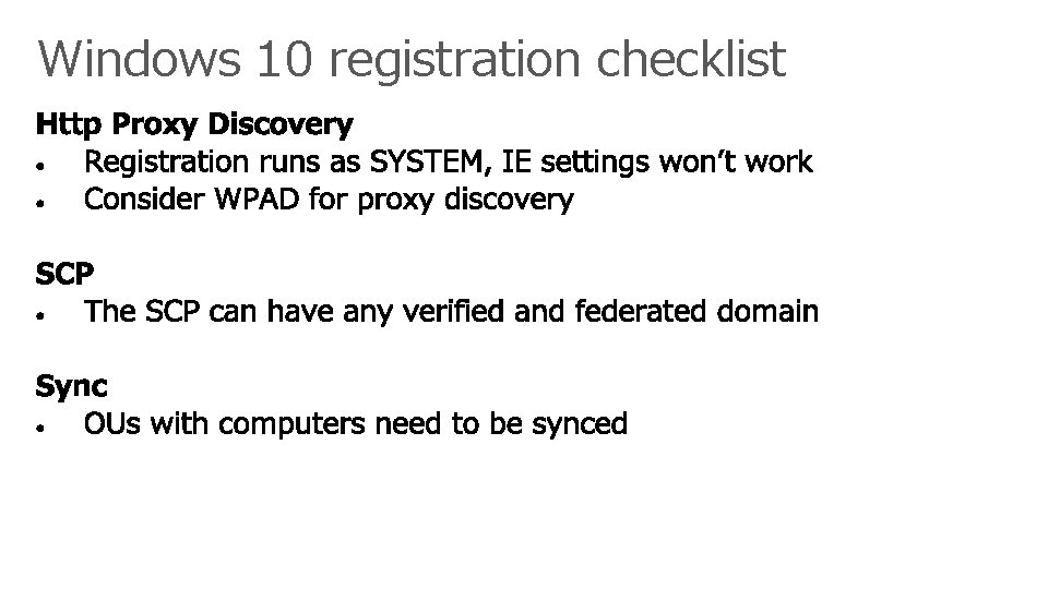 Windows 10 registration checklist 