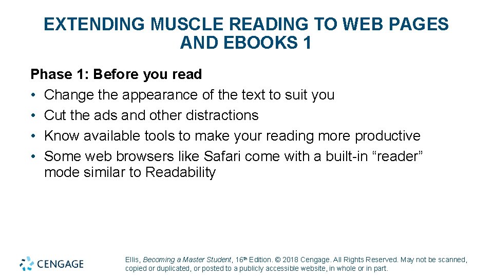 EXTENDING MUSCLE READING TO WEB PAGES AND EBOOKS 1 Phase 1: Before you read