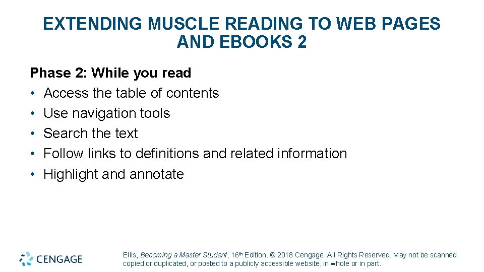 EXTENDING MUSCLE READING TO WEB PAGES AND EBOOKS 2 Phase 2: While you read