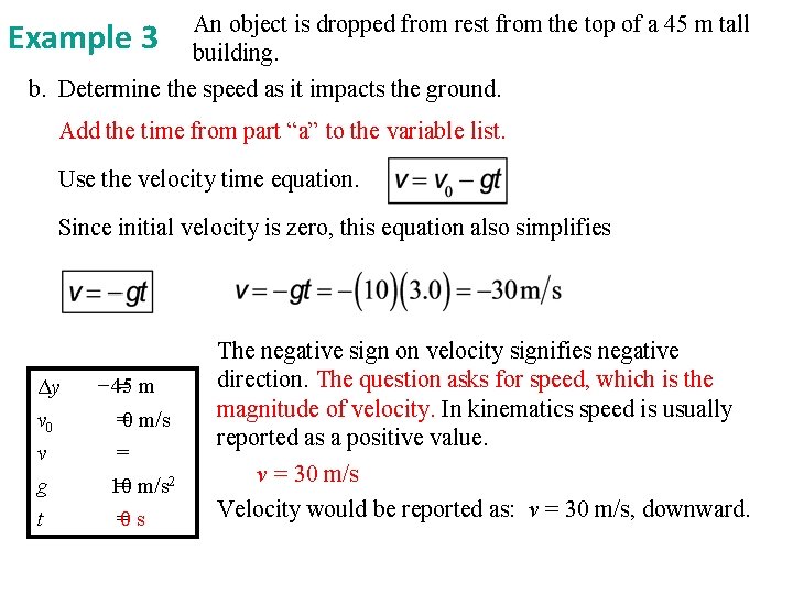 An object is dropped from rest from the top of a 45 m tall