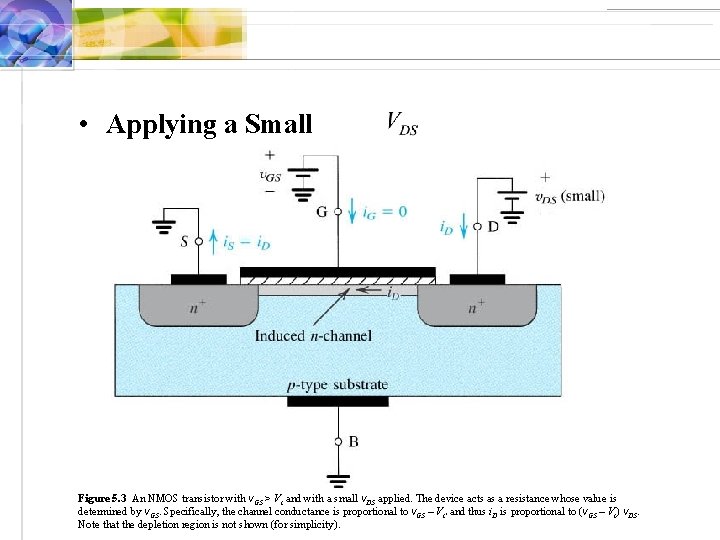  • Applying a Small Figure 5. 3 An NMOS transistor with v. GS
