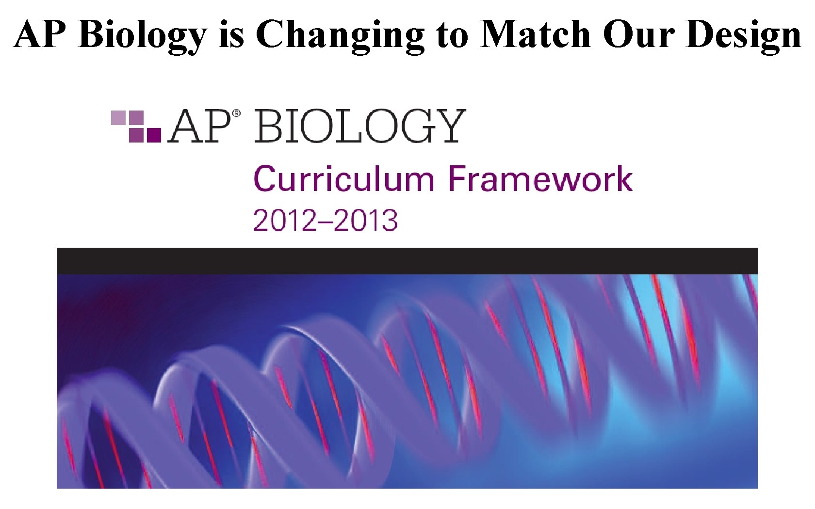 AP Biology is Changing to Match Our Design 