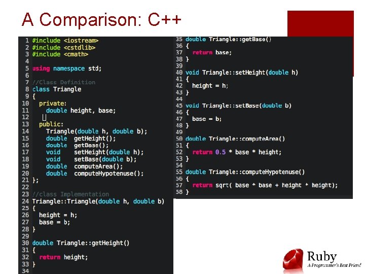 A Comparison: C++ 