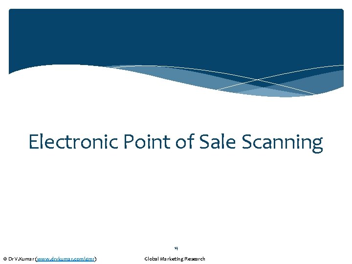 Electronic Point of Sale Scanning 14 © Dr V. Kumar (www. drvkumar. com/gmr) Global