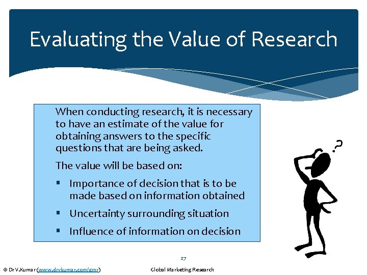 Evaluating the Value of Research When conducting research, it is necessary to have an