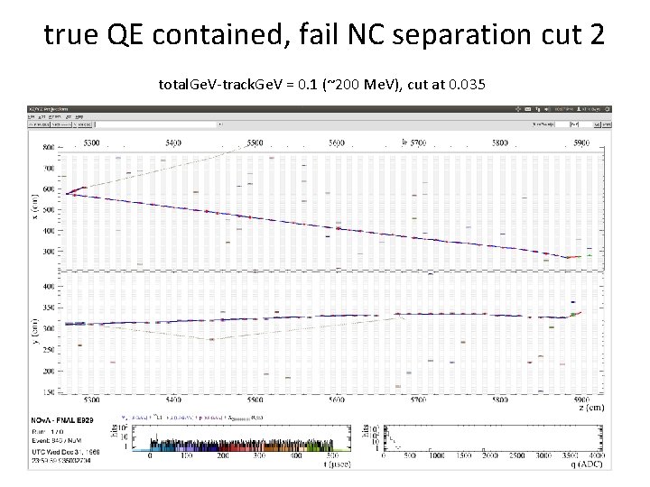 true QE contained, fail NC separation cut 2 total. Ge. V-track. Ge. V =