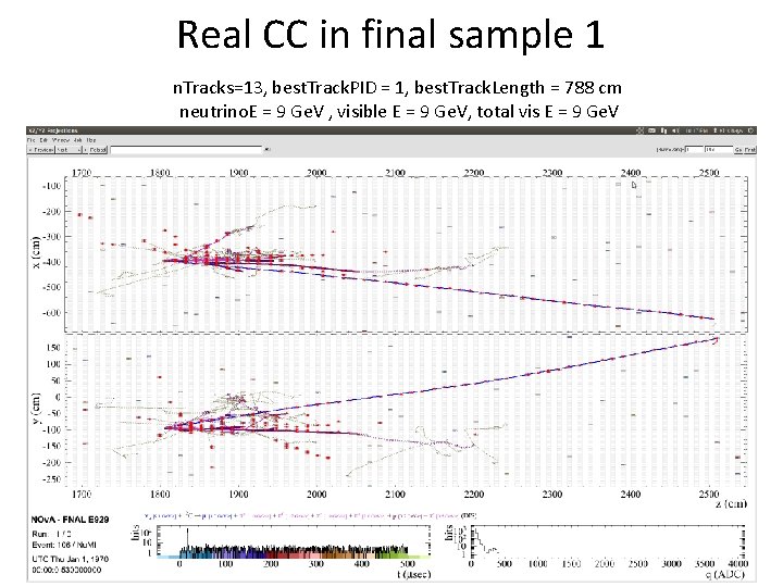 Real CC in final sample 1 n. Tracks=13, best. Track. PID = 1, best.