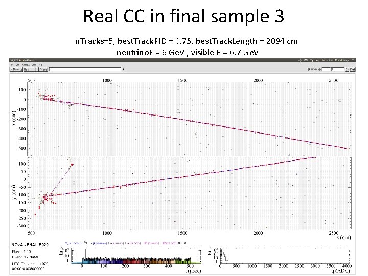 Real CC in final sample 3 n. Tracks=5, best. Track. PID = 0. 75,