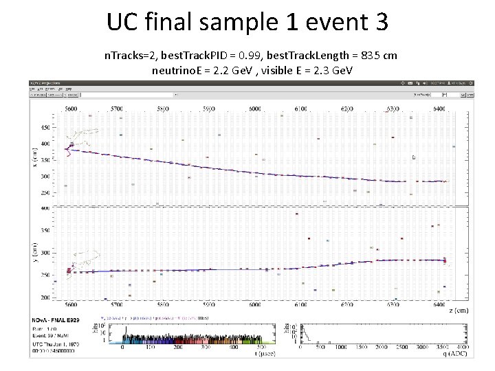 UC final sample 1 event 3 n. Tracks=2, best. Track. PID = 0. 99,