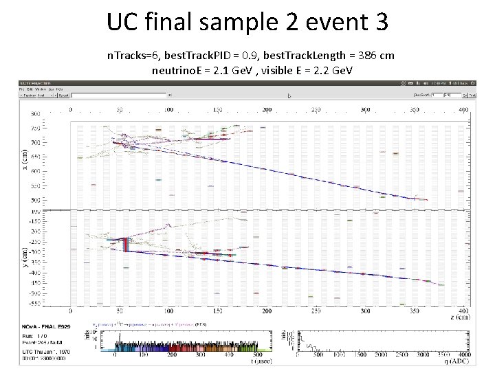 UC final sample 2 event 3 n. Tracks=6, best. Track. PID = 0. 9,