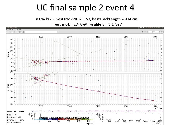 UC final sample 2 event 4 n. Tracks=3, best. Track. PID = 0. 53,