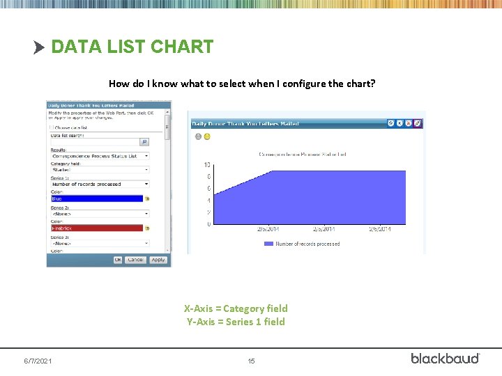 DATA LIST CHART How do I know what to select when I configure the