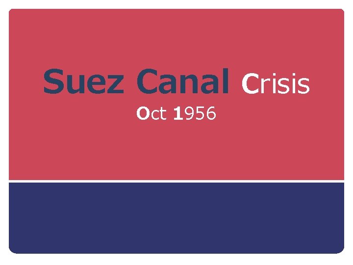 Suez Canal Crisis Oct 1956 