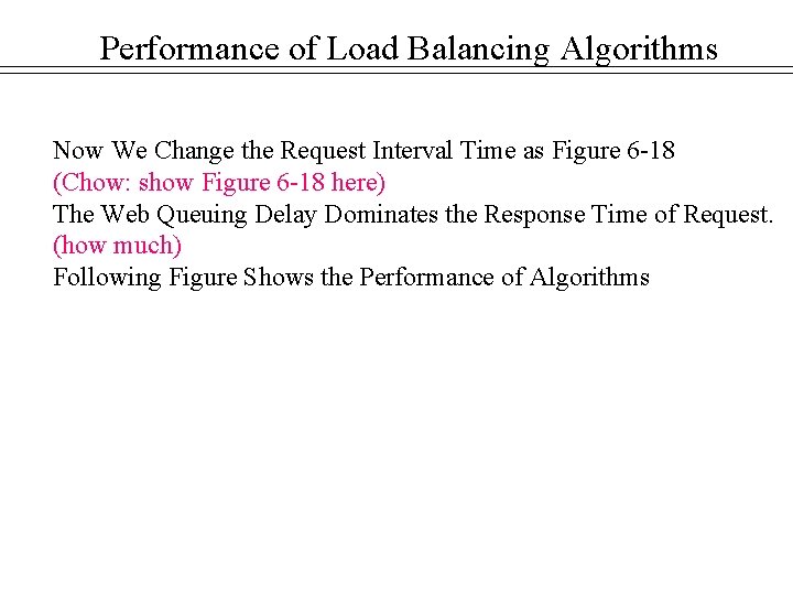 Performance of Load Balancing Algorithms Now We Change the Request Interval Time as Figure