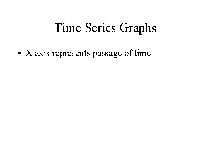 Time Series Graphs • X axis represents passage of time 