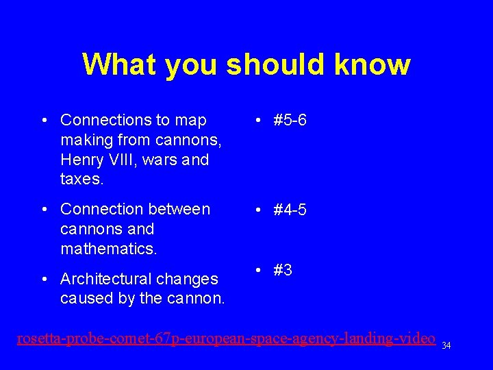 What you should know • Connections to map making from cannons, Henry VIII, wars