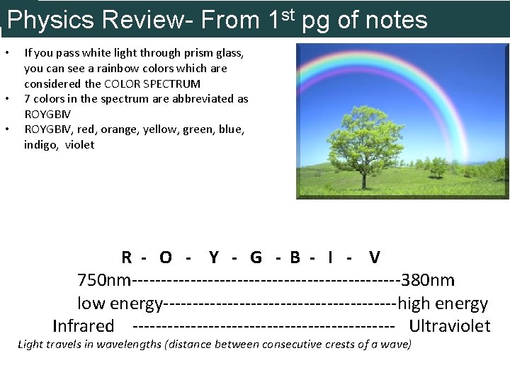 Physics Review- From 1 st pg of notes • • • If you pass