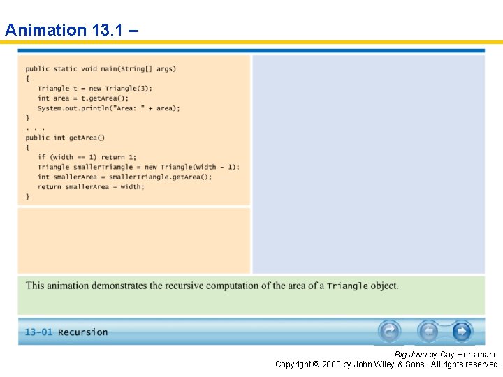 Animation 13. 1 – Big Java by Cay Horstmann Copyright © 2008 by John