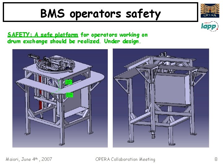 BMS operators safety SAFETY: A safe platform for operators working on drum exchange should