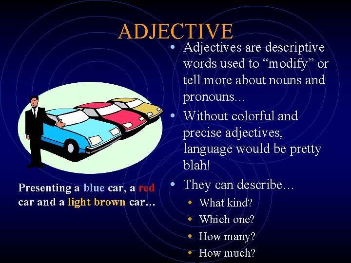 PARTS OF SPEECH The 8 building blocks of