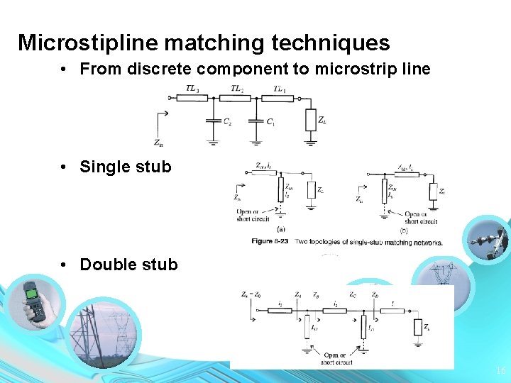 Microstipline matching techniques • From discrete component to microstrip line • Single stub •