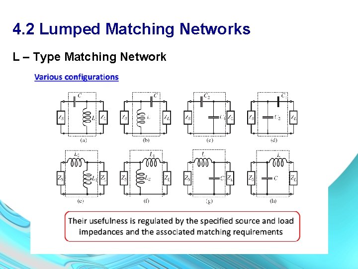 4. 2 Lumped Matching Networks L – Type Matching Network 
