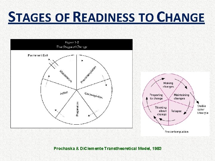 STAGES OF READINESS TO CHANGE Prochaska & Di. Clemente Transtheoretical Model, 1983 