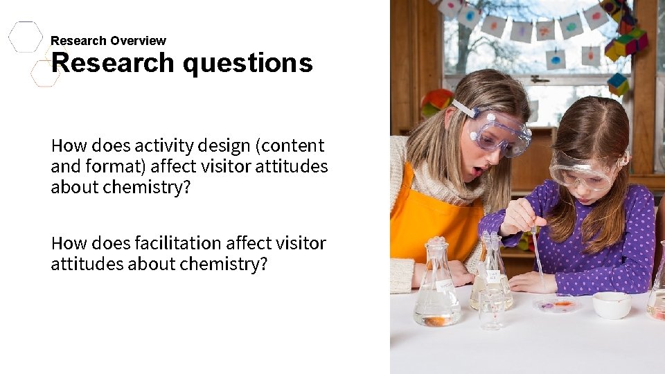 Research Overview Research questions How does activity design (content and format) affect visitor attitudes