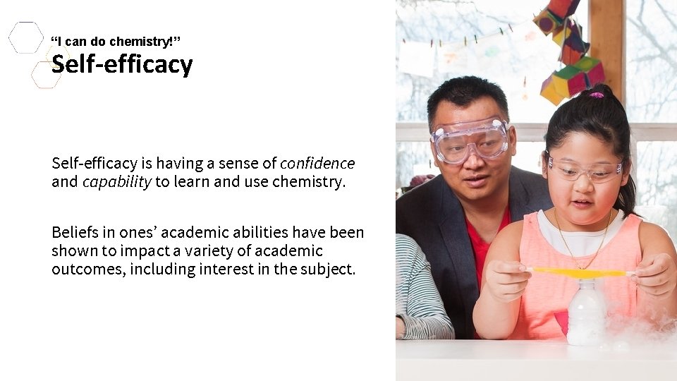 “I can do chemistry!” Self-efficacy is having a sense of confidence and capability to