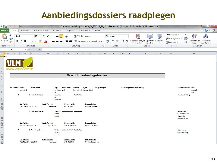 Aanbiedingsdossiers raadplegen 93 