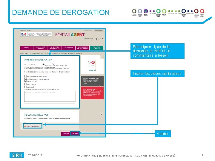 DEMANDE DE DEROGATION Renseigner : type de la demande, le motif et un commentaire