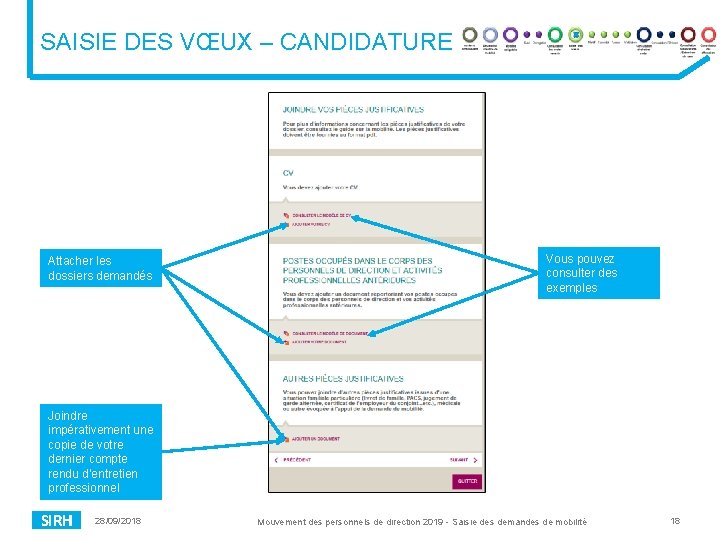 SAISIE DES VŒUX – CANDIDATURE Attacher les dossiers demandés Vous pouvez consulter des exemples