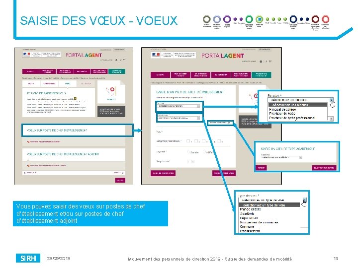 SAISIE DES VŒUX - VOEUX Vous pouvez saisir des vœux sur postes de chef