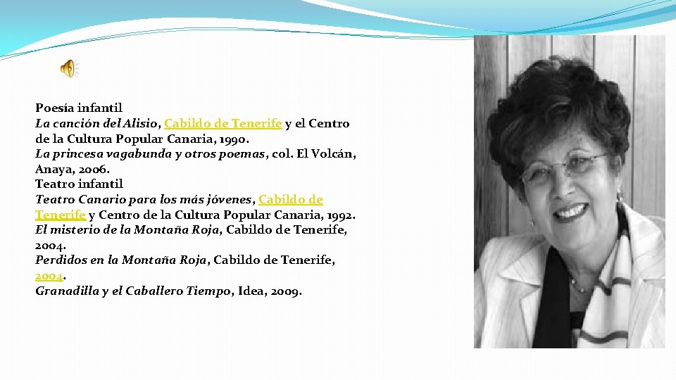 Poesía infantil La canción del Alisio, Cabildo de Tenerife y el Centro de la