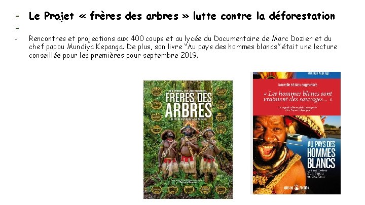 - Le Projet « frères des arbres » lutte contre la déforestation - Rencontres