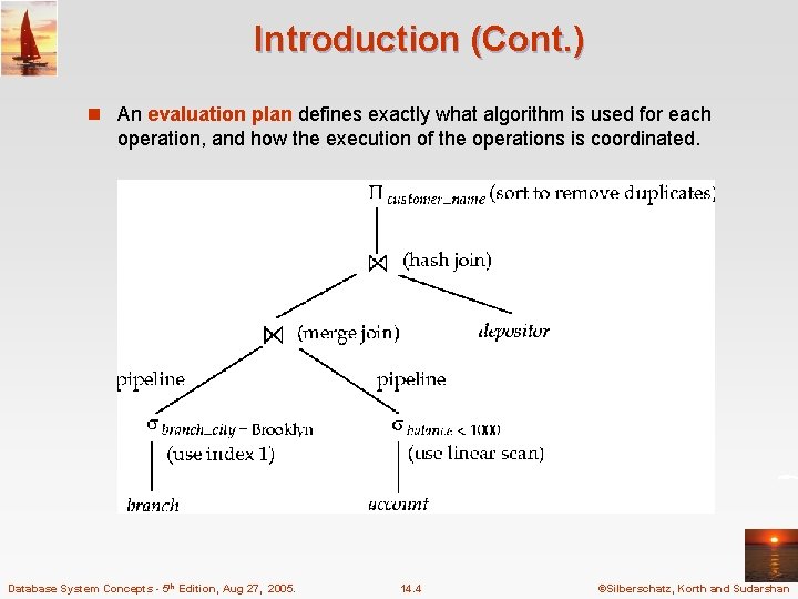 Introduction (Cont. ) n An evaluation plan defines exactly what algorithm is used for