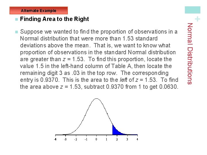 Finding Area to the Right n Suppose we wanted to find the proportion of