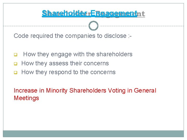 Shareholder Engagement Code required the companies to disclose : How they engage with the