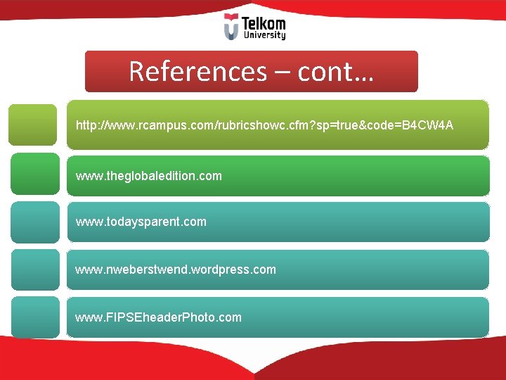 References – cont… http: //www. rcampus. com/rubricshowc. cfm? sp=true&code=B 4 CW 4 A www.