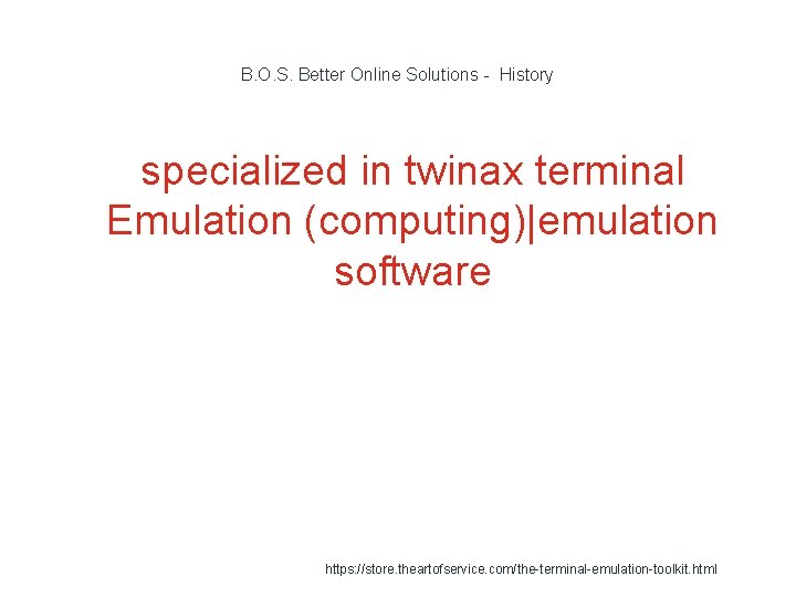 B. O. S. Better Online Solutions - History specialized in twinax terminal Emulation (computing)|emulation