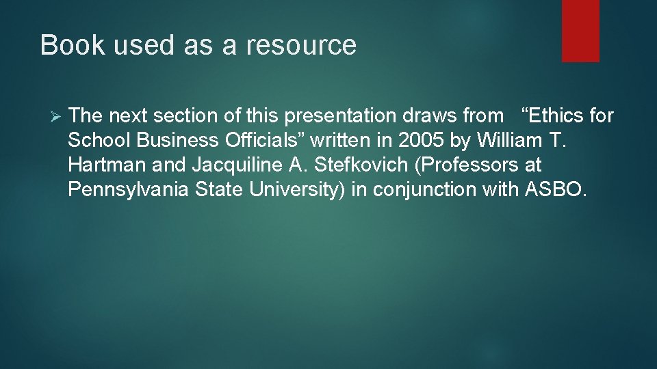 Book used as a resource Ø The next section of this presentation draws from Book used as a resource Ø The next section of this presentation draws from